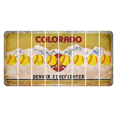 Colorado Denver Firefighter Cut License Plate Strips (Set of 8) Softball