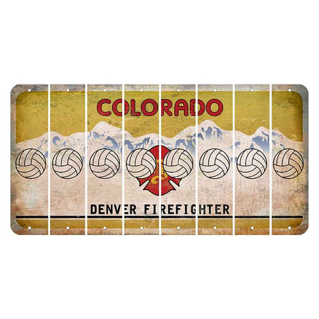 Colorado Denver Firefighter Cut License Plate Strips (Set of 8) Volleyball