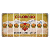 Colorado Denver Firefighter Cut License Plate Strips (Set of 8) Hamburger