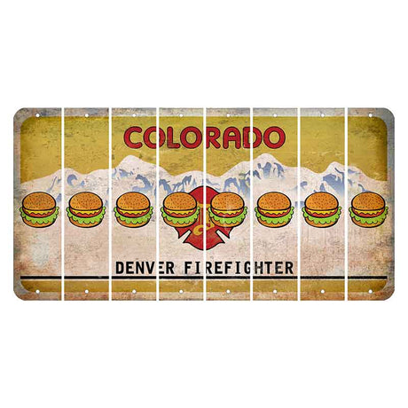 Colorado Denver Firefighter Cut License Plate Strips (Set of 8) Hamburger