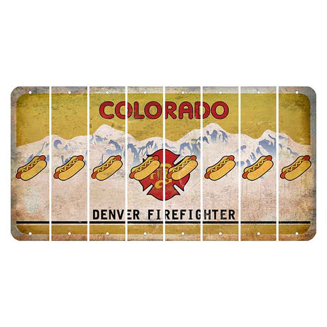 Colorado Denver Firefighter Cut License Plate Strips (Set of 8) Hotdog