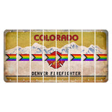 Colorado Denver Firefighter Cut License Plate Strips (Set of 8) LGBTQ Flag