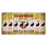 Colorado Denver Firefighter Cut License Plate Strips (Set of 8) Yin Yang