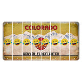 Colorado Denver Firefighter Cut License Plate Strips (Set of 8) Emoji - Laughing