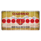 Colorado Denver Firefighter Cut License Plate Strips (Set of 8) Emoji - Angry