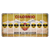 Colorado Denver Firefighter Cut License Plate Strips (Set of 8) Emoji - Shades