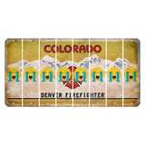Colorado Denver Firefighter Cut License Plate Strips (Set of 8) Emoji - Crying