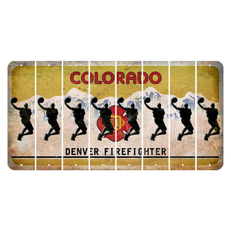 Colorado Denver Firefighter Cut License Plate Strips (Set of 8) Basketball Player