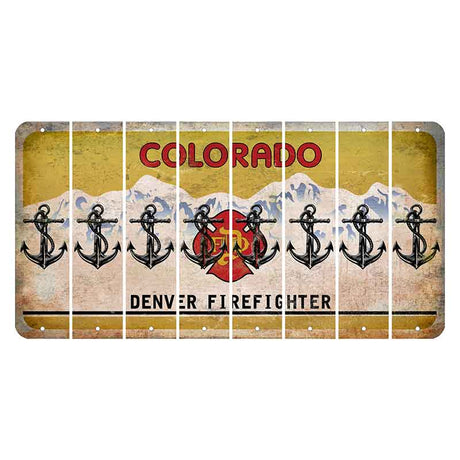 Colorado Denver Firefighter Cut License Plate Strips (Set of 8) Boat Anchor