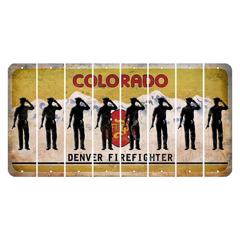 Colorado Denver Firefighter Cut License Plate Strips (Set of 8) Police Officer