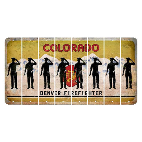 Colorado Denver Firefighter Cut License Plate Strips (Set of 8) Police Officer