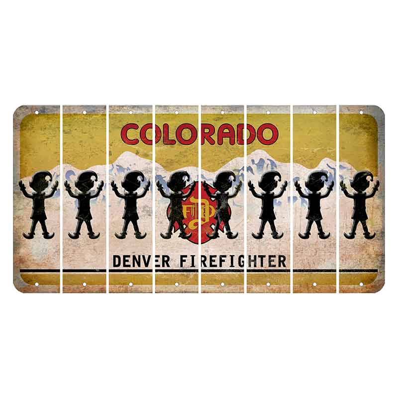 Colorado Denver Firefighter Cut License Plate Strips (Set of 8) Elf