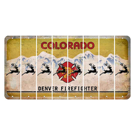 Colorado Denver Firefighter Cut License Plate Strips (Set of 8) Reindeer