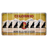 Colorado Denver Firefighter Cut License Plate Strips (Set of 8) Howling Wolf