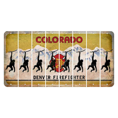 Colorado Denver Firefighter Cut License Plate Strips (Set of 8) Monkey
