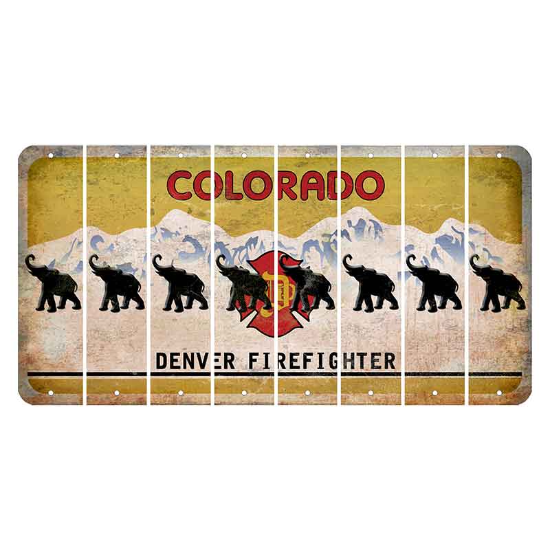 Colorado Denver Firefighter Cut License Plate Strips (Set of 8) Elephant