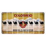 Colorado Denver Firefighter Cut License Plate Strips (Set of 8) Camel