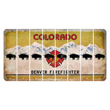 Colorado Denver Firefighter Cut License Plate Strips (Set of 8) Buffalo