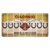 Colorado Denver Firefighter Cut License Plate Strips (Set of 8) Horseshoe