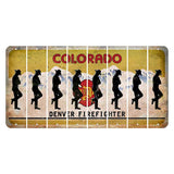 Colorado Denver Firefighter Cut License Plate Strips (Set of 8) Cowboy - Leaning