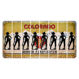 Colorado Denver Firefighter Cut License Plate Strips (Set of 8) Cowgirl