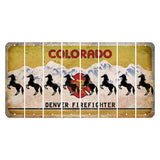 Colorado Denver Firefighter Cut License Plate Strips (Set of 8) Horse