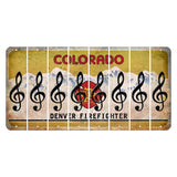 Colorado Denver Firefighter Cut License Plate Strips (Set of 8) Music Note