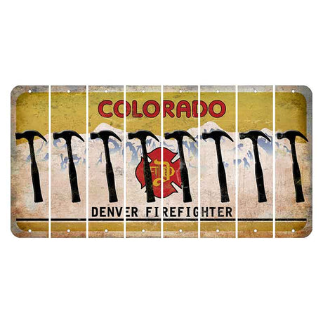 Colorado Denver Firefighter Cut License Plate Strips (Set of 8) Hammer
