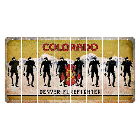 Colorado Denver Firefighter Cut License Plate Strips (Set of 8) Zombie