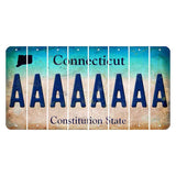 Connecticut Constitution State Cut License Plate Strips (Set of 8) A