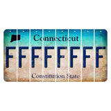 Connecticut Constitution State Cut License Plate Strips (Set of 8) F
