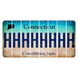Connecticut Constitution State Cut License Plate Strips (Set of 8) H