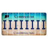 Connecticut Constitution State Cut License Plate Strips (Set of 8) I