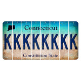 Connecticut Constitution State Cut License Plate Strips (Set of 8) K