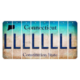 Connecticut Constitution State Cut License Plate Strips (Set of 8) L