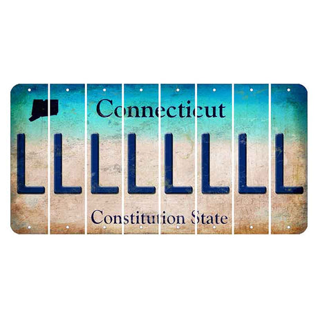 Connecticut Constitution State Cut License Plate Strips (Set of 8) L