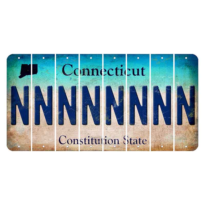 Connecticut Constitution State Cut License Plate Strips (Set of 8) N