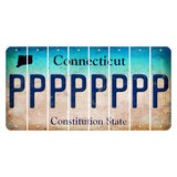 Connecticut Constitution State Cut License Plate Strips (Set of 8) P