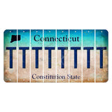 Connecticut Constitution State Cut License Plate Strips (Set of 8) T