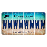 Connecticut Constitution State Cut License Plate Strips (Set of 8) W