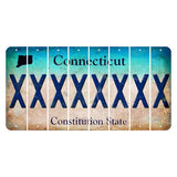 Connecticut Constitution State Cut License Plate Strips (Set of 8) X