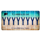 Connecticut Constitution State Cut License Plate Strips (Set of 8) Y