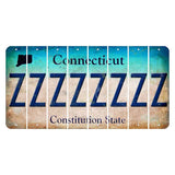 Connecticut Constitution State Cut License Plate Strips (Set of 8) Z