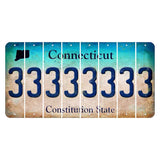 Connecticut Constitution State Cut License Plate Strips (Set of 8) 3
