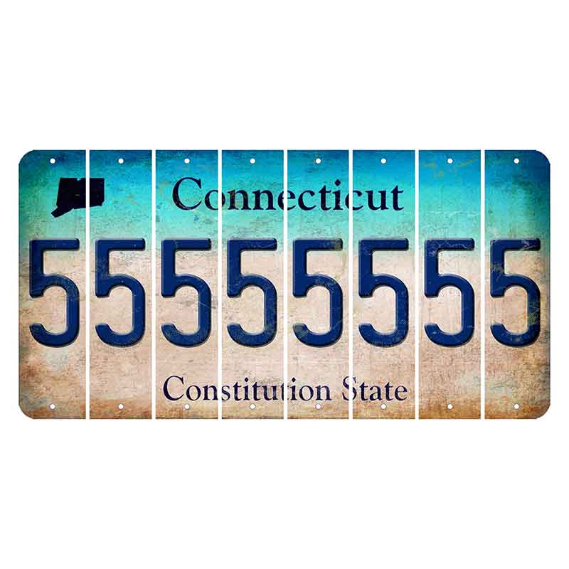 Connecticut Constitution State Cut License Plate Strips (Set of 8) 5