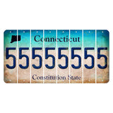 Connecticut Constitution State Cut License Plate Strips (Set of 8) 5