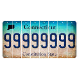 Connecticut Constitution State Cut License Plate Strips (Set of 8) 9