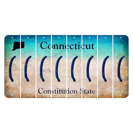 Connecticut Constitution State Cut License Plate Strips (Set of 8) Parenthesis - Left