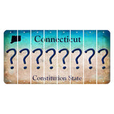 Connecticut Constitution State Cut License Plate Strips (Set of 8) Question Mark