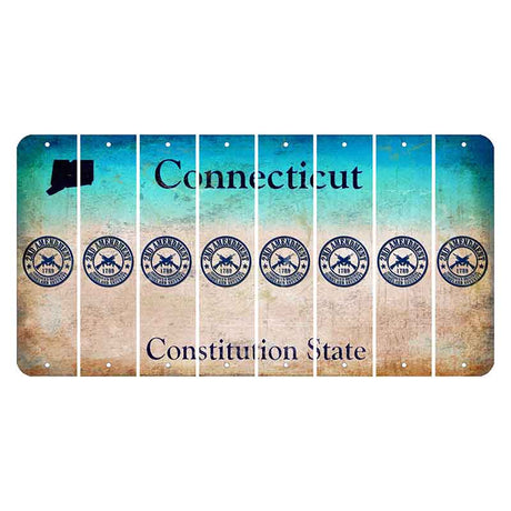 Connecticut Constitution State Cut License Plate Strips (Set of 8) 2nd Amendment